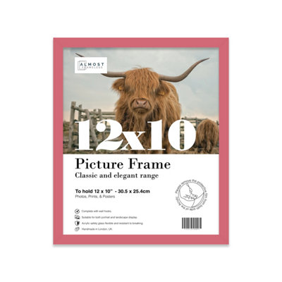 12x10 Pink Picture Frame (30.5 x 25.4cm) Poster, Photo, Artwork, Gallery Wall or Print