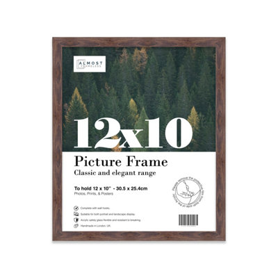 12x10 Walnut Picture Frame (30.5 x 25.4cm) Poster, Photo, Artwork, Gallery Wall or Print