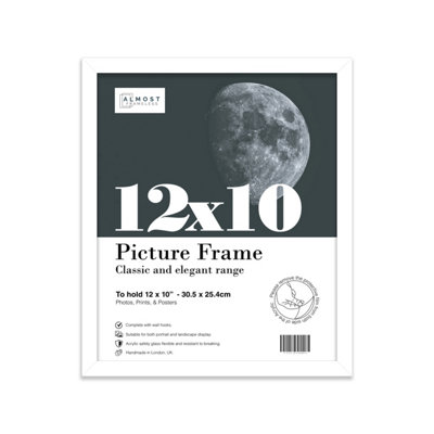 12x10 White Picture Frame (30.5 x 25.4cm) Poster, Photo, Artwork, Gallery Wall or Print