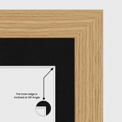 12X12 Light Oak Modern Multi Photo Frame with Black Mount - Holds 4 ...