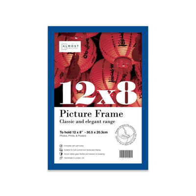 12x8 Blue Picture Frame (30.5 x 20.3cm) Poster, Photo, Artwork, Gallery Wall or Print