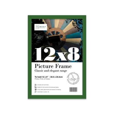 12x8 Green Picture Frame (30.5 x 20.3cm) Poster, Photo, Artwork, Gallery Wall or Print