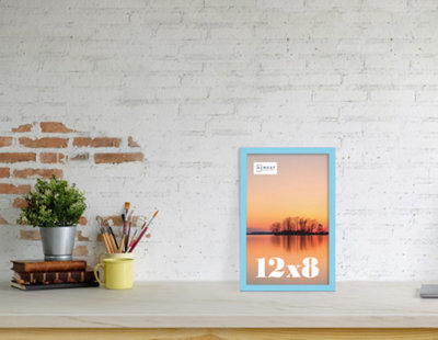 12x8 Light Blue Picture Frame (30.5 x 20.3cm) Poster, Photo, Artwork, Gallery Wall or Print