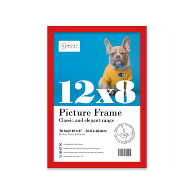 12x8 Red Picture Frame (30.5 x 20.3cm) Poster, Photo, Artwork, Gallery Wall or Print