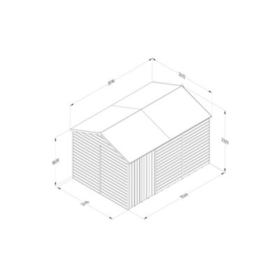 12x8 Reverse Apex Shed Beckwood 25yr Guarantee Shiplap Pressure