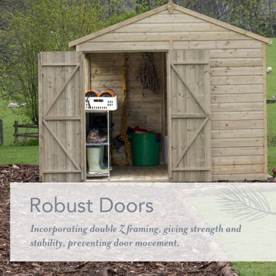 12x8 Reverse Apex Shed Beckwood 25yr Guarantee Shiplap Pressure