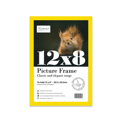 12x8 Yellow Picture Frame (30.5 x 20.3cm) Poster, Photo, Artwork, Gallery Wall or Print