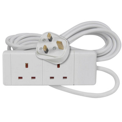 13 Amp 2 Gang Extension Socket C/W 5M Lead