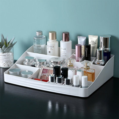 13 Compartments Grey Plastic Vanity Makeup Organizer Desktop Cosmetic Storage Price Comparisons | Compare The Build