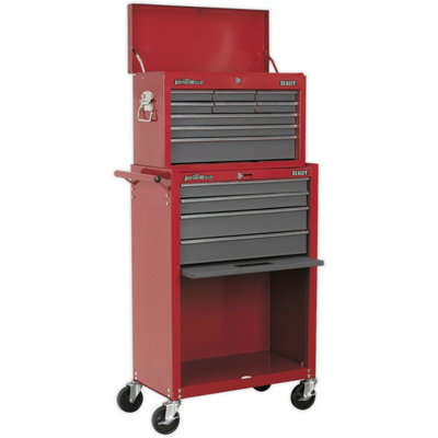 13 Drawer Red Tool Chest with Mobile Storage and Ball-Bearing Slides