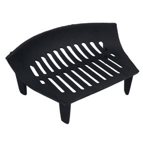 13" Fire Grate For 14" Fireplace Cast Iron Coal Log Black Front Open Basket