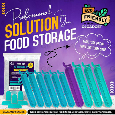 13 Food Storage Sealing Assorted Bag Clips Fresh Fridge Freezer Crisps ...
