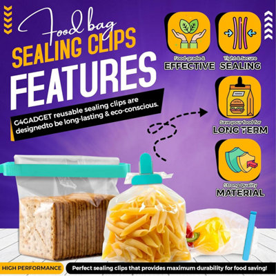 13 Food Storage Sealing Assorted Bag Clips Fresh Fridge Freezer Crisps ...