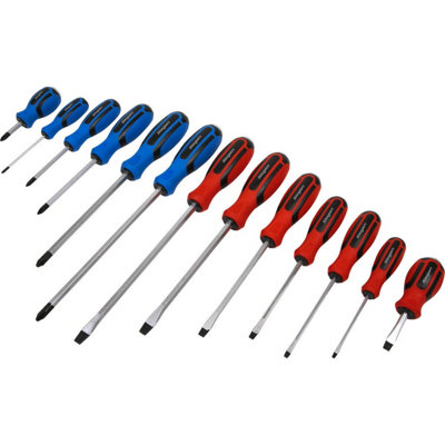 13 PACK Hammer Through Screwdriver Set - Hardened Steel Hammer Strike Chisel Cap
