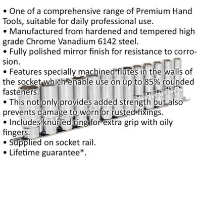 13-Piece Deep Socket Set 1/2" Metric Drive with Lock-On Technology