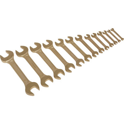 13 Piece Non-Sparking Beryllium Copper Double Open-End Spanner Set for Professionals