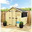 13 x 4 Garden Shed Pressure Treated T&G Double Door Apex Wooden Garden Shed - 4 Windows (13' x 4') / (13ft x 4ft) (13x4)