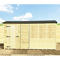 13 x 4 REVERSE Pressure Treated T&G Single Door Apex Wooden Garden Shed (13' x 4') / (13ft x 4ft) (13x4)