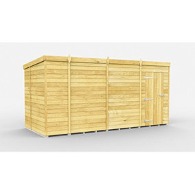 13 x 7 Feet Pent Shed - Single Door Without Windows - Wood - L214 x W387 x H201 cm