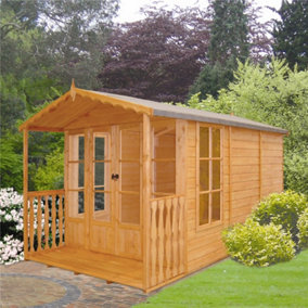 13 x 7 Wooden Summerhouse with Roof Overhang