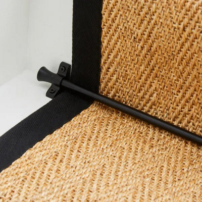 13 x Matt Black Stair Rod / Rods with Trumpet Finial - 725mm x 10mm