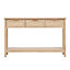 130.5cm Long Console Table Boho Entryway Table with 3 Rattan Drawers and Open Storage Shelf for Living Room and Corridor