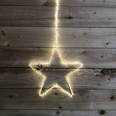130 Micro LED Indoor Outdoor Hanging Star Frame Christmas Decoration