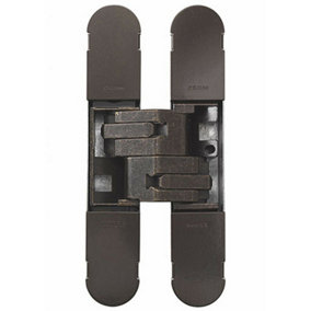 130 x 30mm Concealed Heavy Duty Hinge Fits Unrebated Doors Bronze Plated