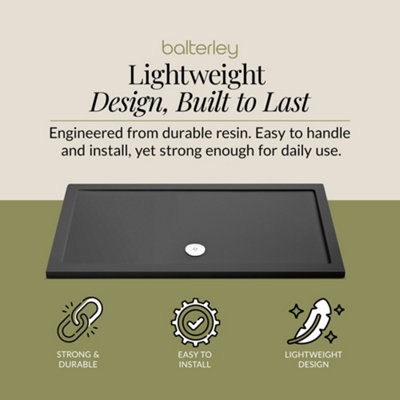 1300mm x 800mm Premium Rectangular Shower Tray - Slate Grey