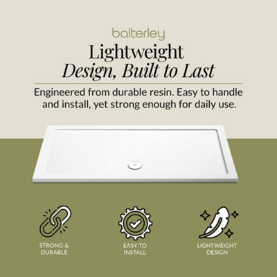 1300mm x 800mm Premium Rectangular Shower Tray - White