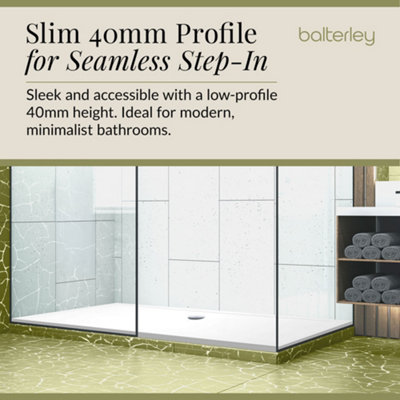 1300mm x 800mm Premium Rectangular Shower Tray - White