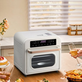 1300W 15L White Family Size Digital Air Mini Oven with Timer