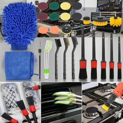 26Pcs Car Detailing Brush SetSoft InteriorWheel & Valet Cleaning Kit from B&Q
