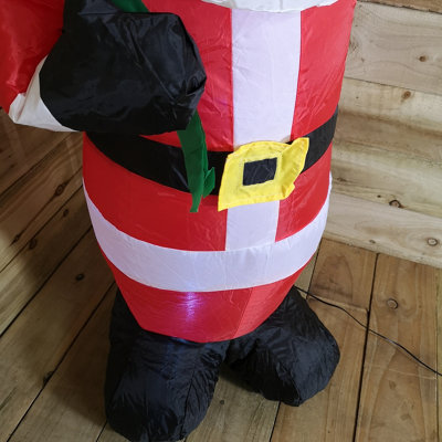 130cm (4ft) Inflatable LED Outdoor Christmas Standing Santa with Gift in Sack - 4
