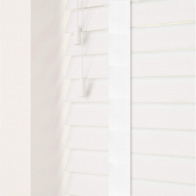 130cm Ultra White Faux Wood Venetian With Tapes 130cm Drop