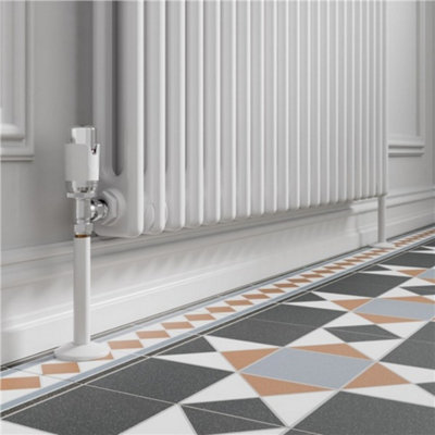 130mm White Radiator Pipe Covers & Collars Rad Pipes Trim & Shrouds ...