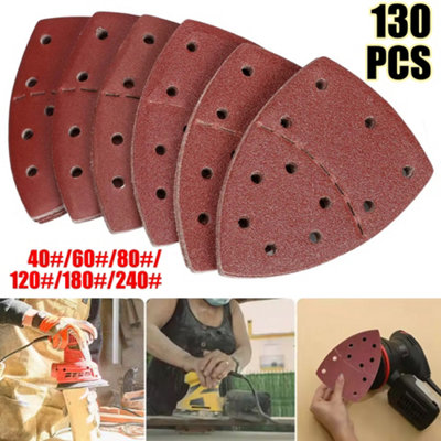 60-Piece Sanding Pad Assortment For Mouse Sanders - 6 Grits Hook & Loop Palm Sander Sheets
