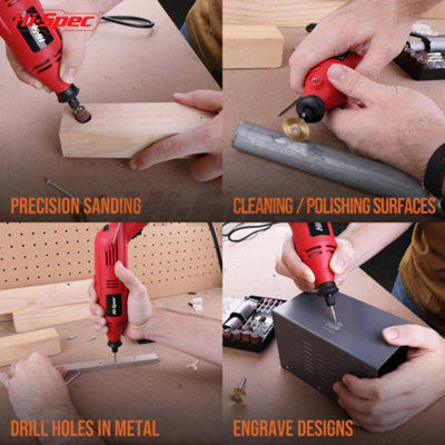 130W Advanced Rotary Tool Set 121 Pc 30000RPM With 6 Speed Settings by Hi-Spec