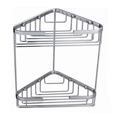 B&Q -  Brass 2 Tier Corner Caddy Storage Basket