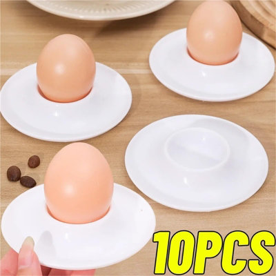B&Q 10Pcs Pp Egg Holder Holder Breakfast  Cooking Food Container Egg Holder Gift Porcelain Holder Breakfast Boiled Cooking White
