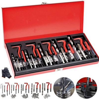 131Pcs HSS Thread Repair Kit Drill Helicoil Metric Set