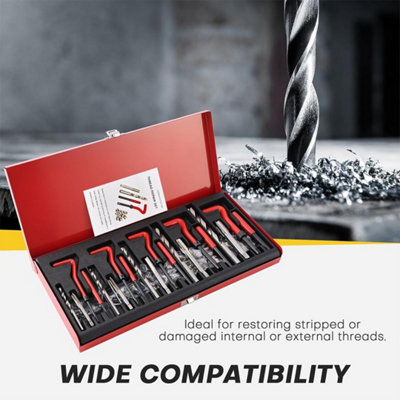 131Pcs HSS Thread Repair Kit Drill Helicoil Metric Set
