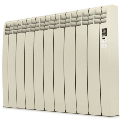 1320mm (W) x 585mm (H) - Oyster White Wi-Fi Electric Oil Filled Radiator (Barcelona) - 1600 Watts - Depth 97mm - Heats Up To 16m²
