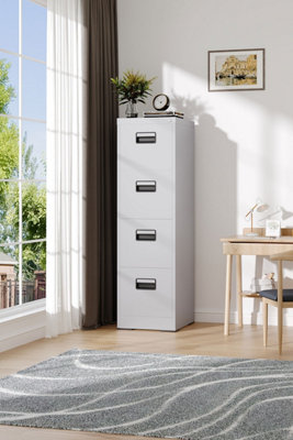 133cm H Cabinet 4-Drawer Vertical File Cabinet with Interlock, White