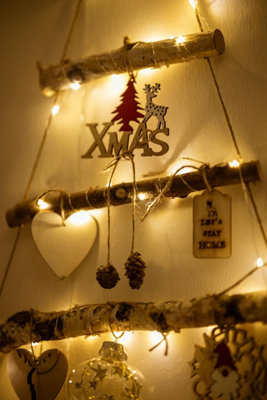 133cm Wooden Rope Christmas Tree Decoration Large Ladder Hanging LED ...