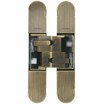 134 x 24mm Concealed Medium Duty Hinge Fits Unrebated Doors Antique