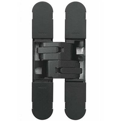 134 x 24mm Concealed Medium Duty Hinge Fits Unrebated Doors Matt Black