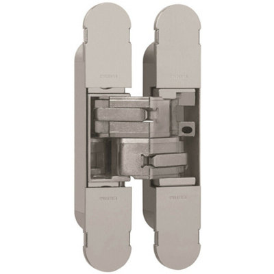 134 x 24mm Concealed Medium Duty Hinge Fits Unrebated Doors Nickel