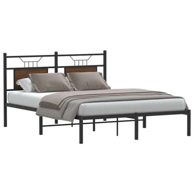 Berkfield Bed Frame Without Mattress Brown Oak 137X190 Cm Engineered Wood from B&Q