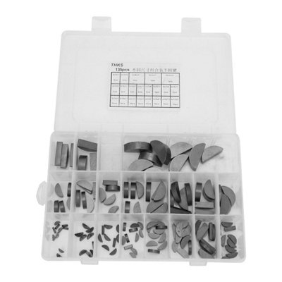 135-Piece Woodruff Key Assortment Kit for Flywheels,Pulleys,and Cranks-Versatile Tool Set